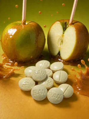 7HYDROXYRAW RAW MIT CARAMEL APPLE MITraMAX TABS | BATCH TESTED: 50.2MG TOTAL ALKS (40.2MG MIT) | BOTTLE LABEL: 40MG | NO 7-OH 25 TABS